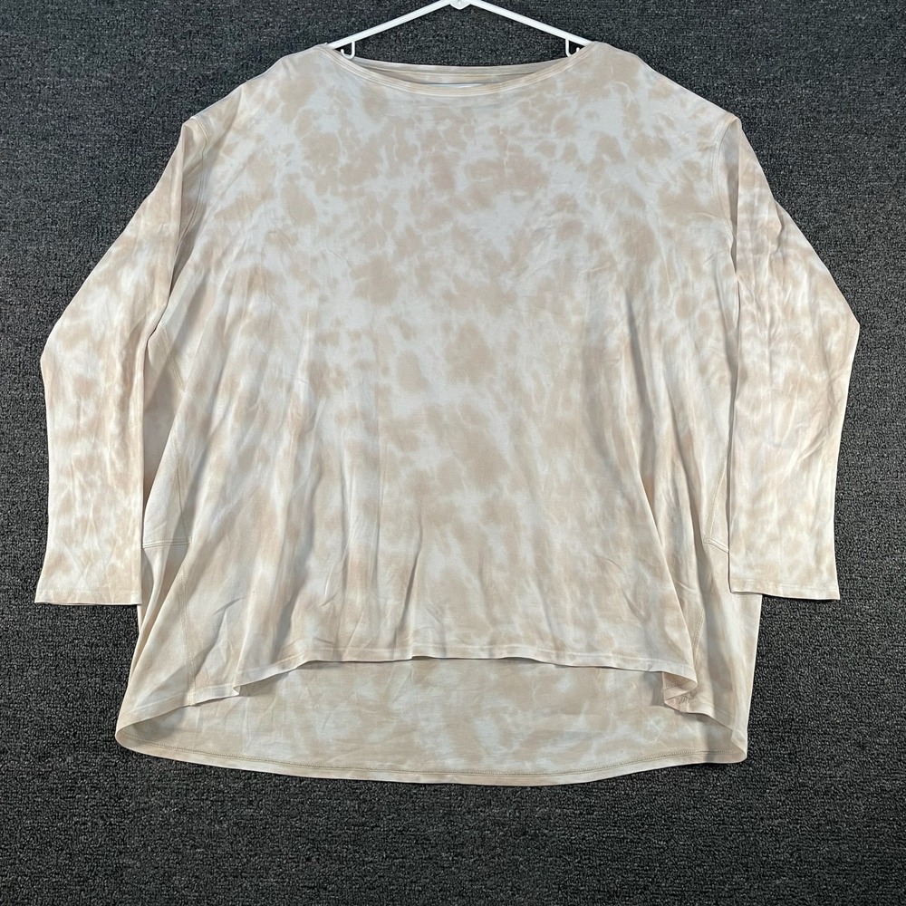 Lululemon Back in Action Long Sleeve Womens 12 Tan Tie Dye Good Vitasea Scoop